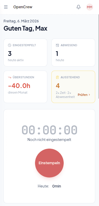 OpenCrew Mobile Screenshot